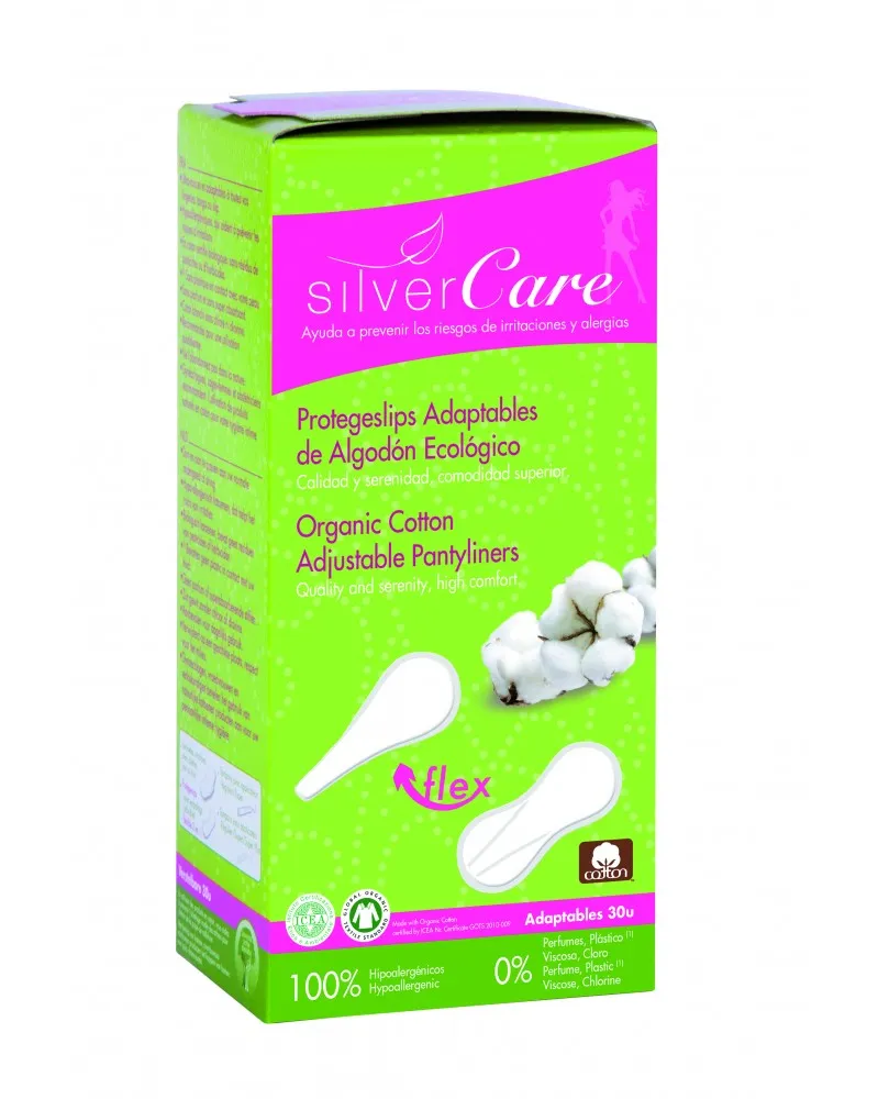 Masmi Silver Care, elastyczne wkładki higieniczne 100% bawełny organicznej, 30 sztuk