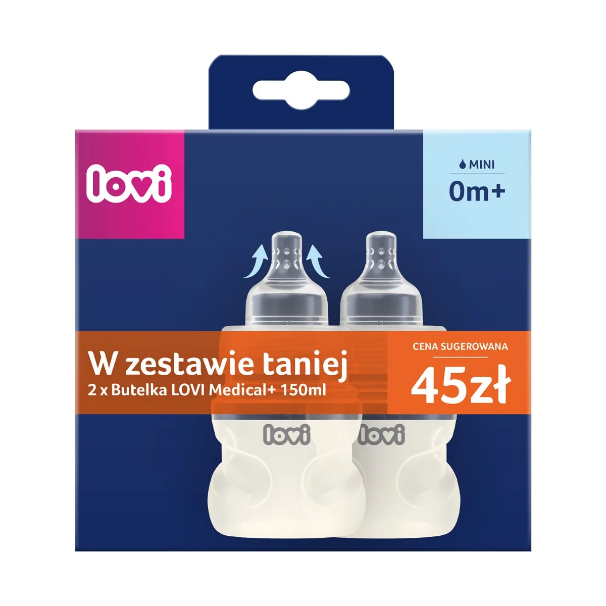 LOVI Zestaw 0m+ 2 x butelka Medical+ 150 ml