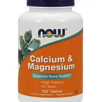 Now Foods Magnesium & Calcium, suplement diety, 100 tabletek