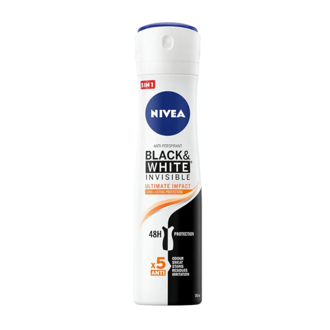 Nivea Men Black&White Ultimate Impact antyperspirant w spray`u, 150 ml