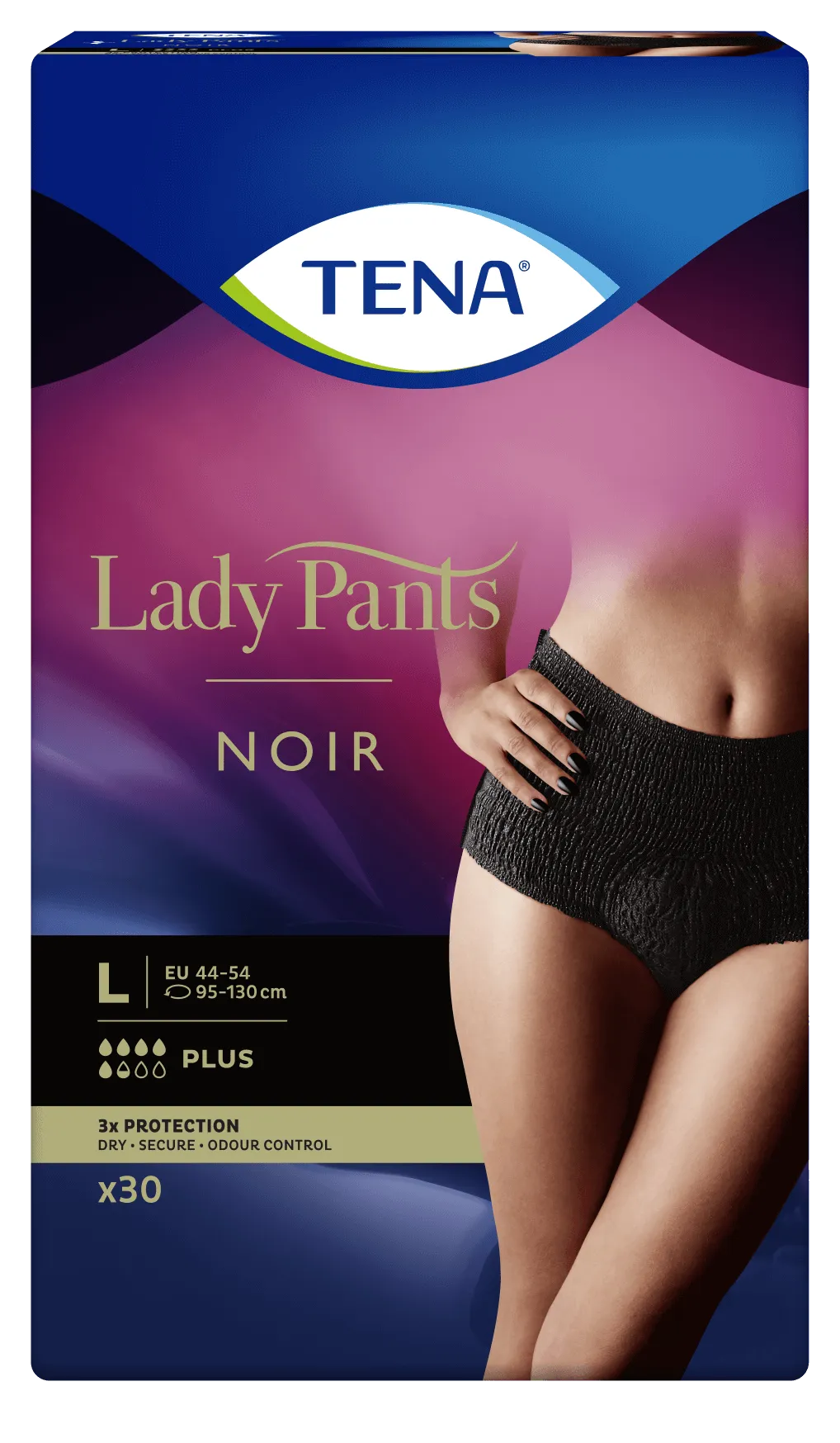 Tena Lady Pants Plus Noir,  bielizna chłonna, large 95-130 cm, 30 sztuk