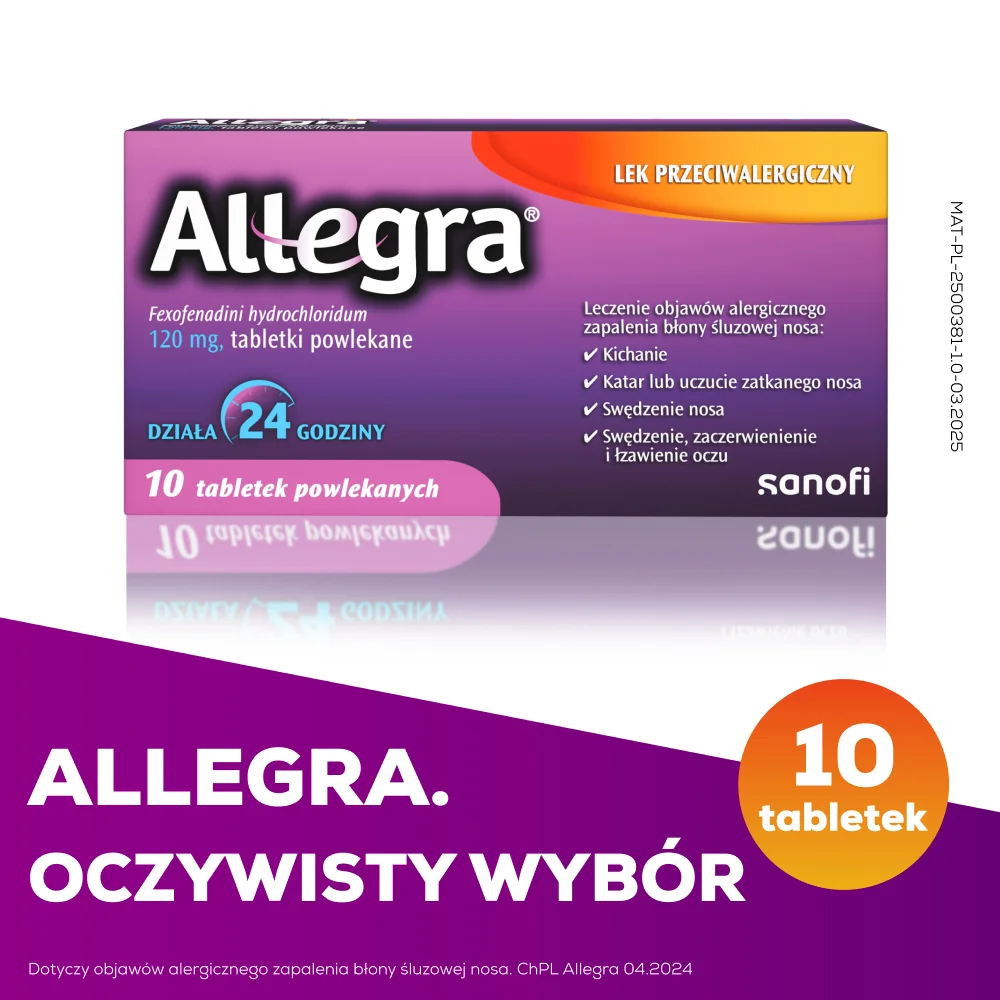 Allegra 120 mg, 10 tabletek powlekanych