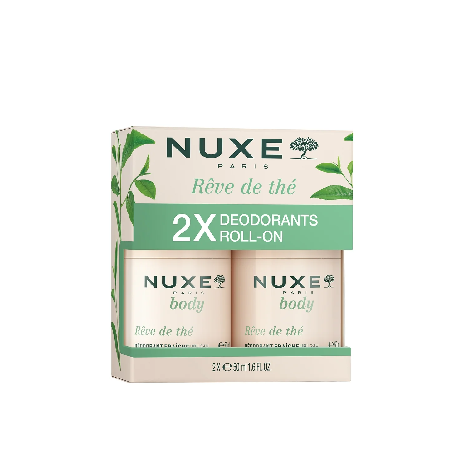 Nuxe Rêve de Thé® Zestaw dezodorant 24-godzinna świeżość, 2 x 50 ml