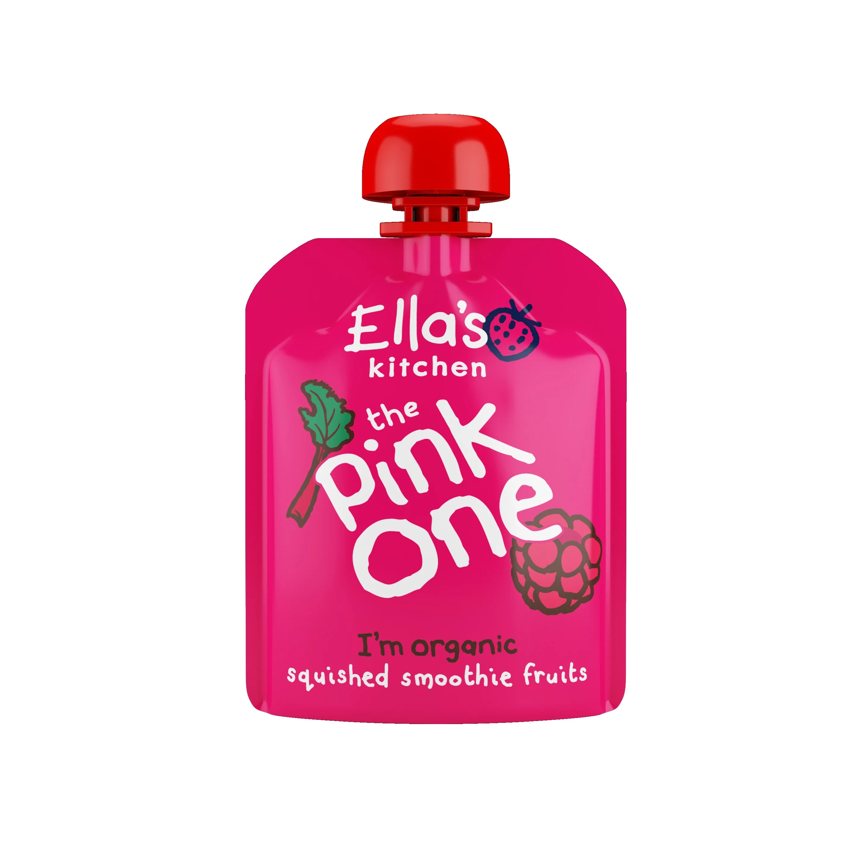 Ella's Kitchen BIO Pink One smoothie owocowe z rabarbarem, 5 x 90 g