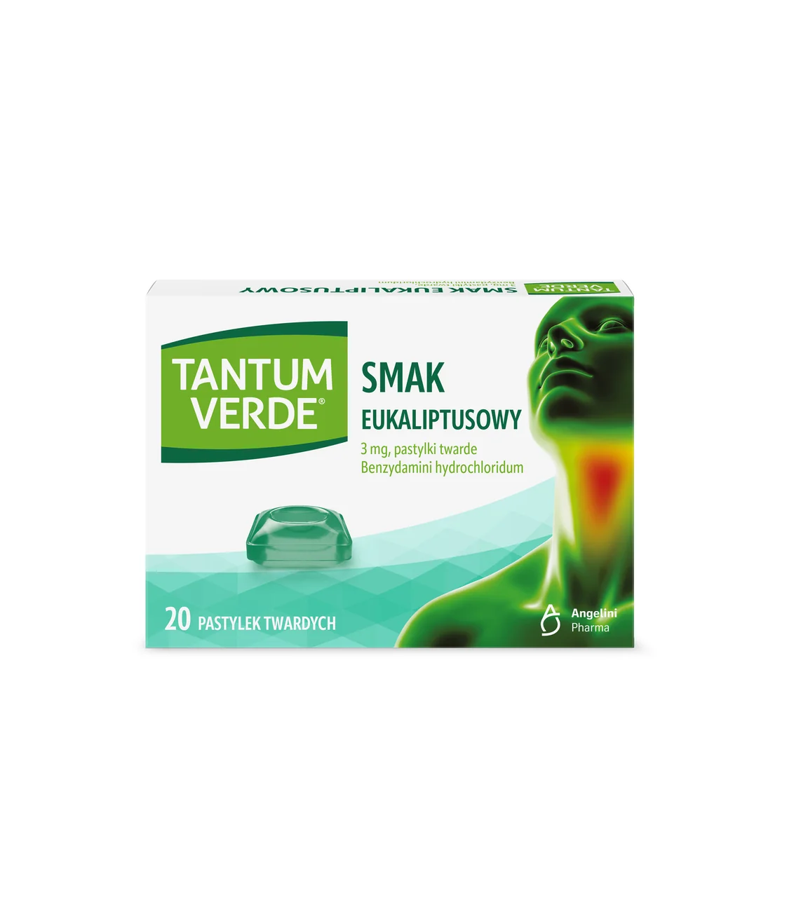Tantum Verde, 3mg, smak eukaliptusowy 20 pastylek twardych