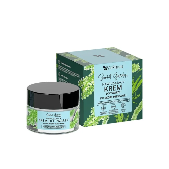 Vis Plantis Secret Garden nawilżający krem z wegańskim kawiorem i niacynamidem, 50 ml