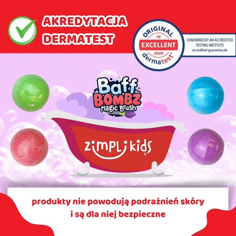 Zimpli Kids Baff Bombz Magic Brush kule do zabawy z pędzlem, 4 sztuki