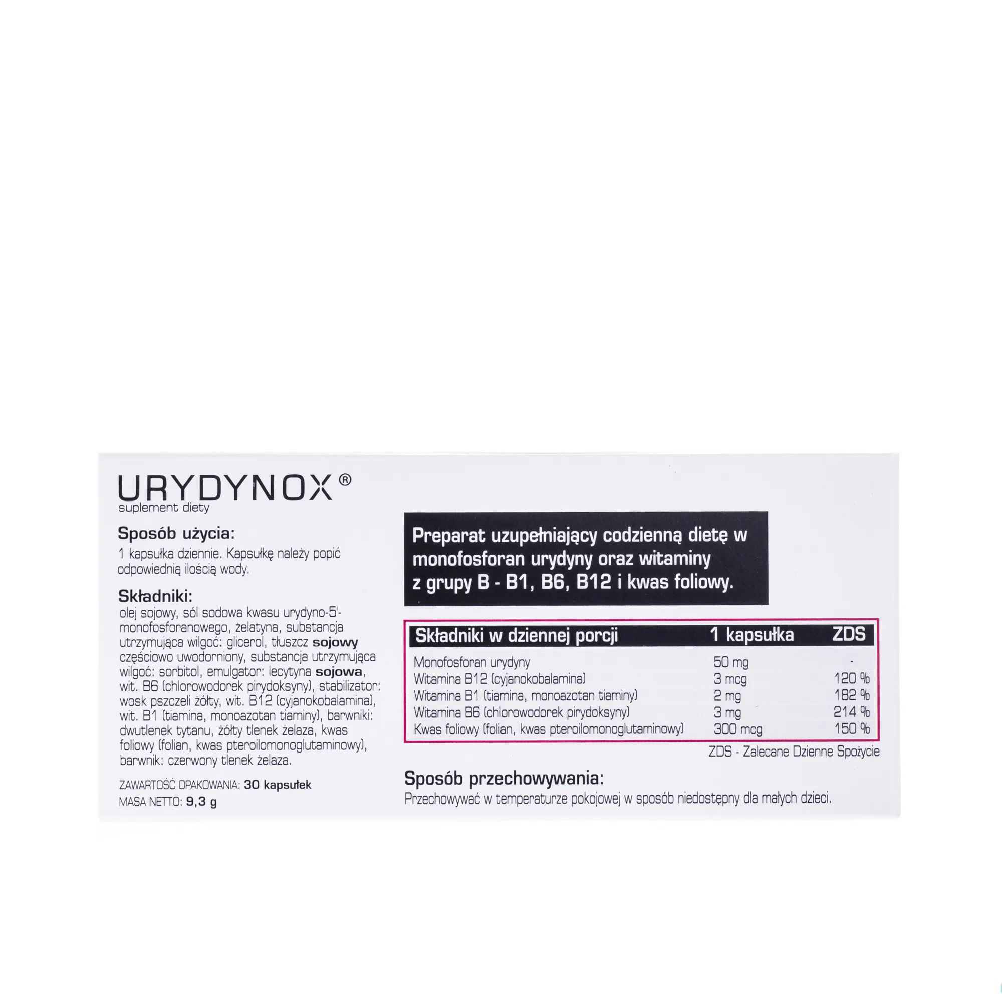 Urydynox, suplement diety, 30 kapsułek 