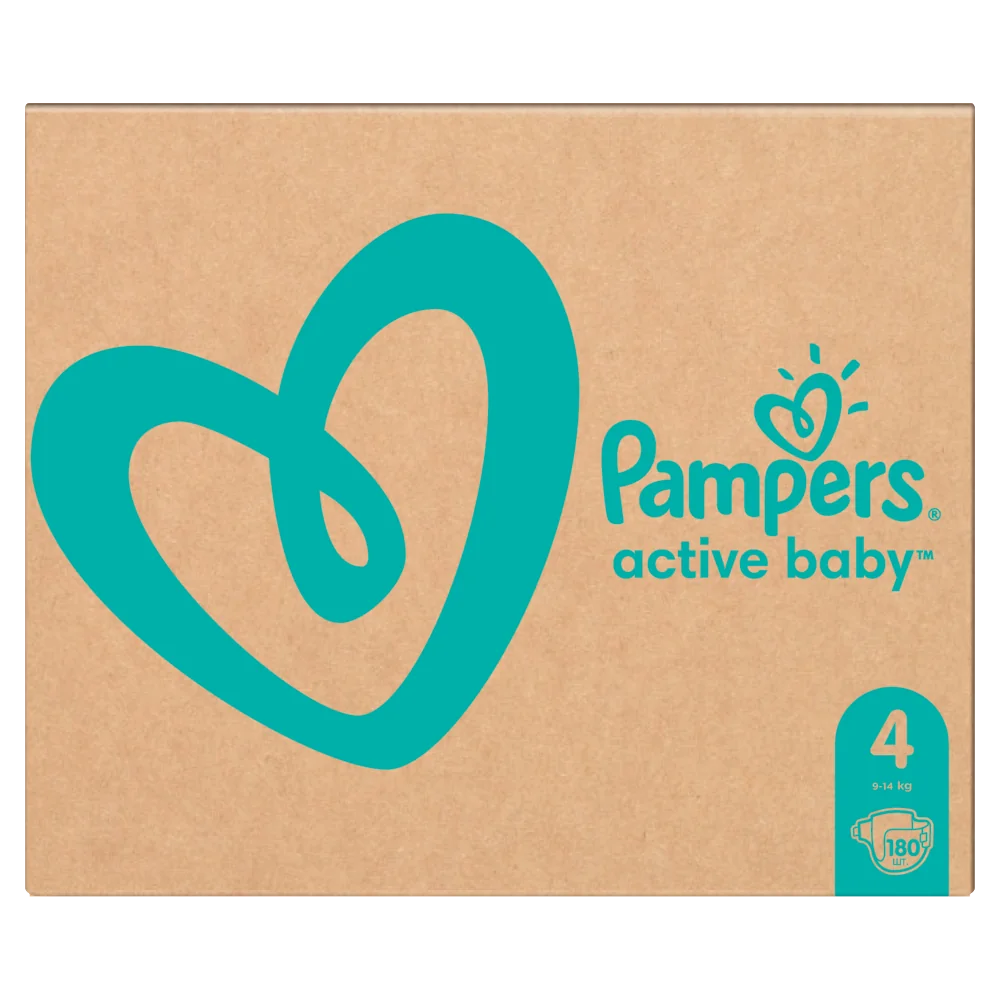 Pampers Active Baby 4 pieluchy, 9-14 kg, 180 szt.