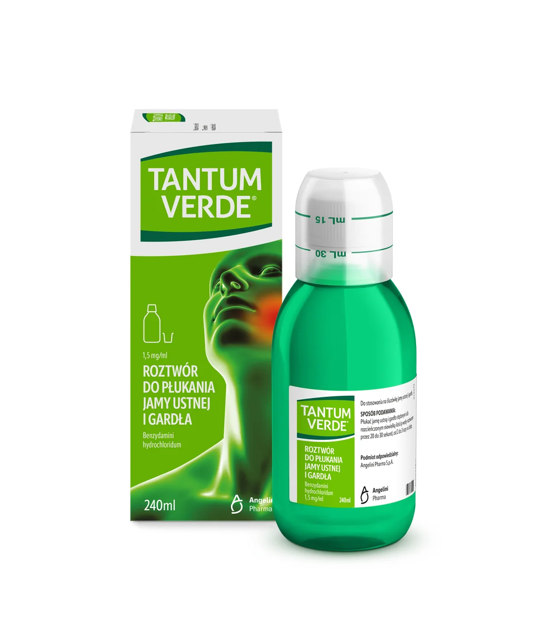 Tantum Verde roztwór do płukania jamy ustnej, 240 ml