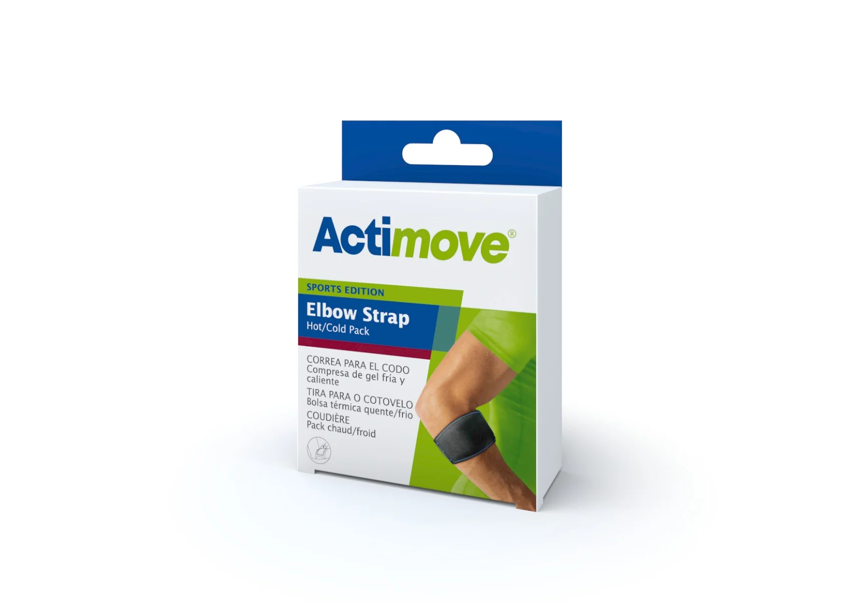 Actimove Sports Edition regulowana opaska na łokieć z żelowym kompresem, czarna, r. uniwersalny, 1 szt.