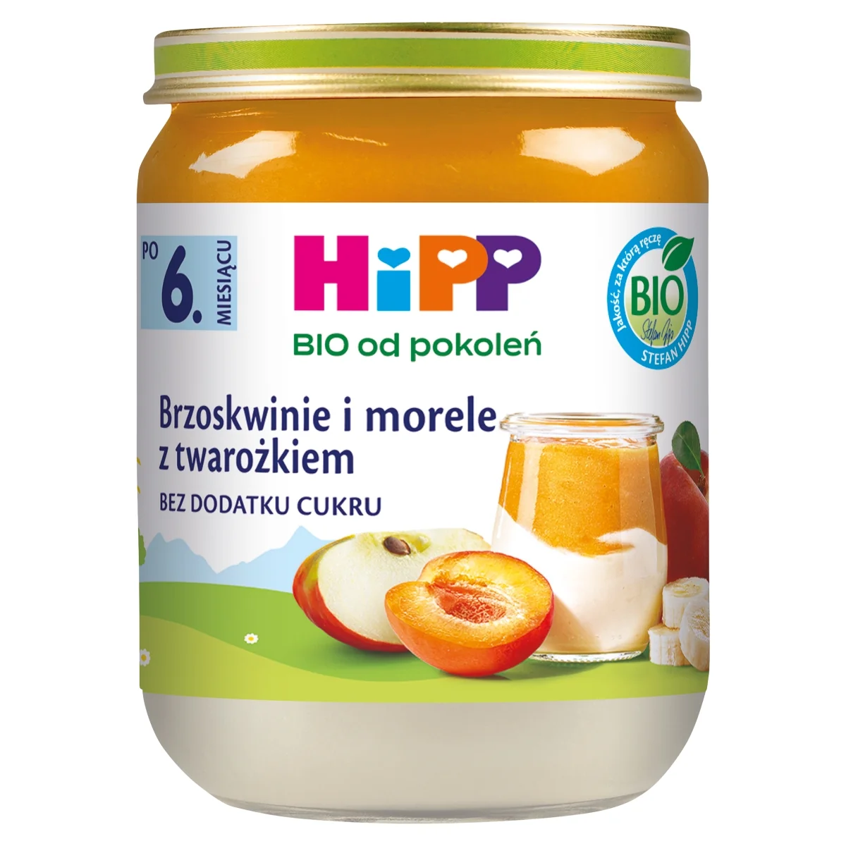 HiPP BIO od pokoleń brzoskwinie i morele z twarożkiem po 6. miesiącu, 160 g