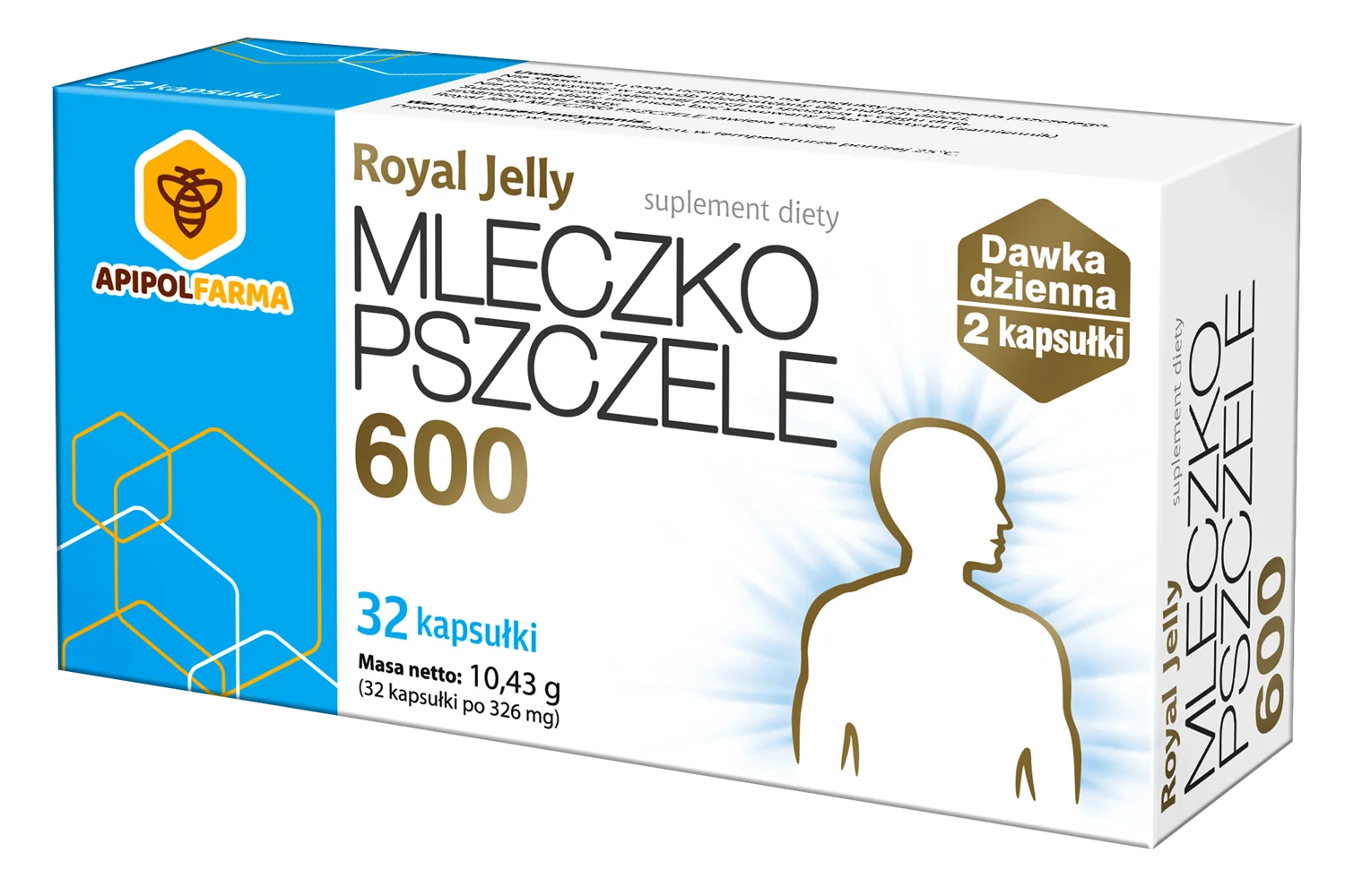Royal Jelly Mleczko pszczele 600 suplement diety, 32 kapsułki