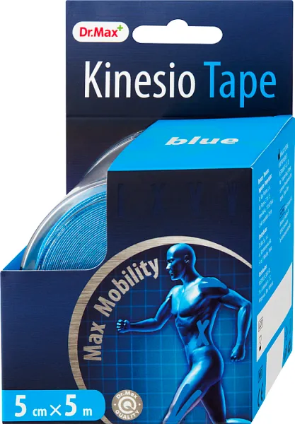Kinesio Tape Dr. Max, Taśma Kinezjologiczna niebieska 5cm x 5m, 1 sztuka 