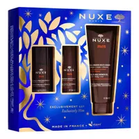 Nuxe Zestaw Men Xmass 2021, wielofunkcyjny żel nawilżający do twarzy, 50 ml + dezodorant roll-on 24-godzinna ochrona, 50 ml + wielofunkcyjny żel pod prysznic, 200 ml