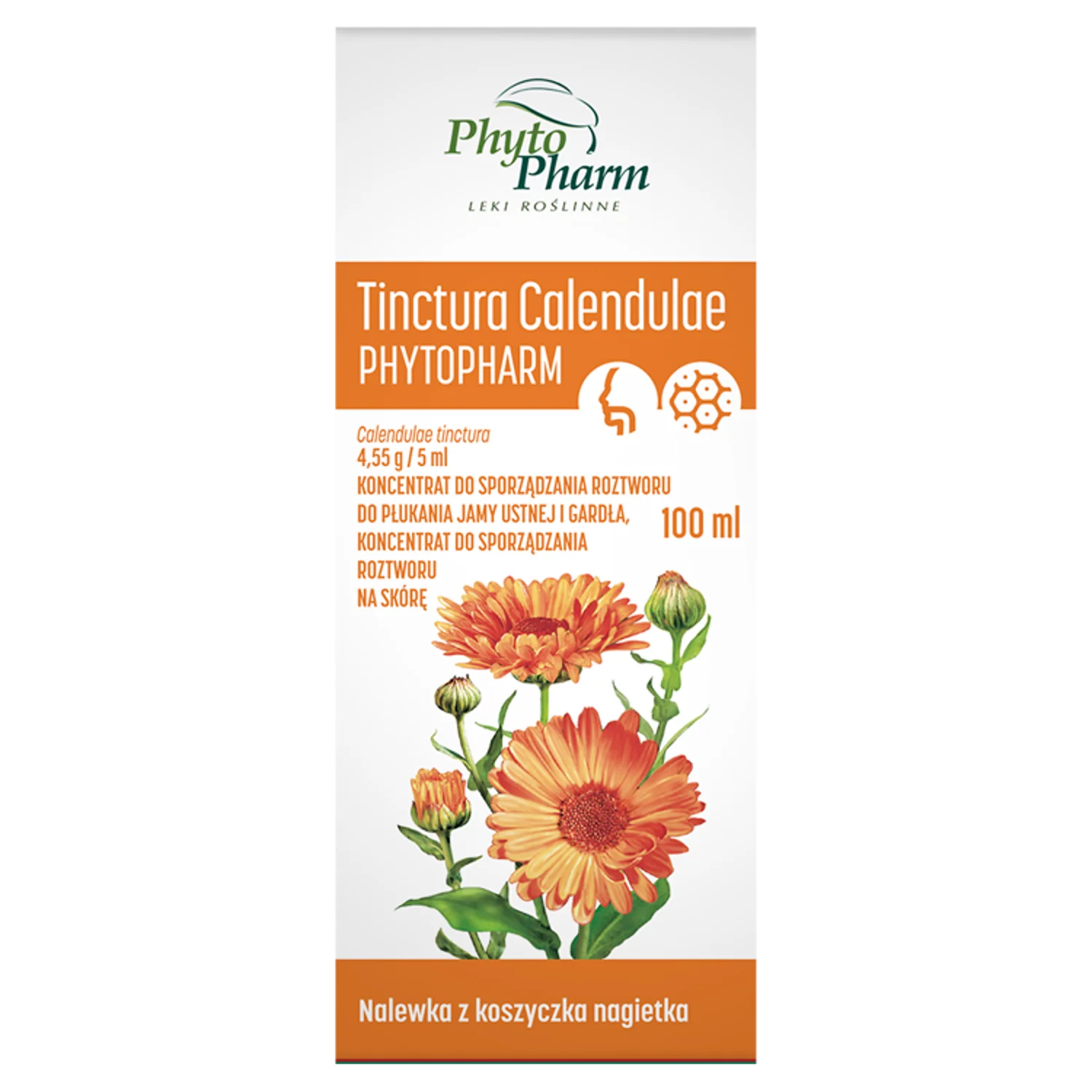 Tinctura Calendulae Phytopharm 4,55 g/ 5 ml koncentrat do sporządzania roztworu, 100 ml