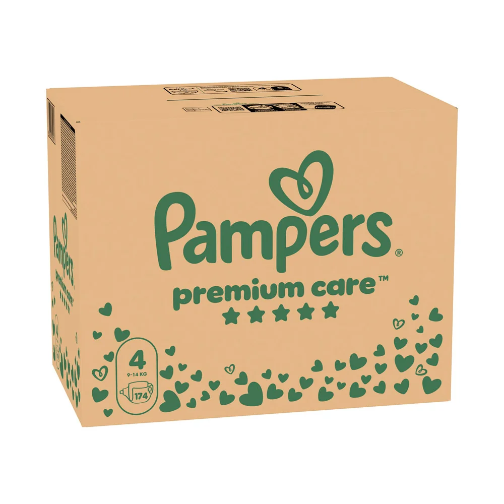 Pampers Premium Care pieluchy jednorazowe rozmiar 4 9-14 kg, 174 szt.
