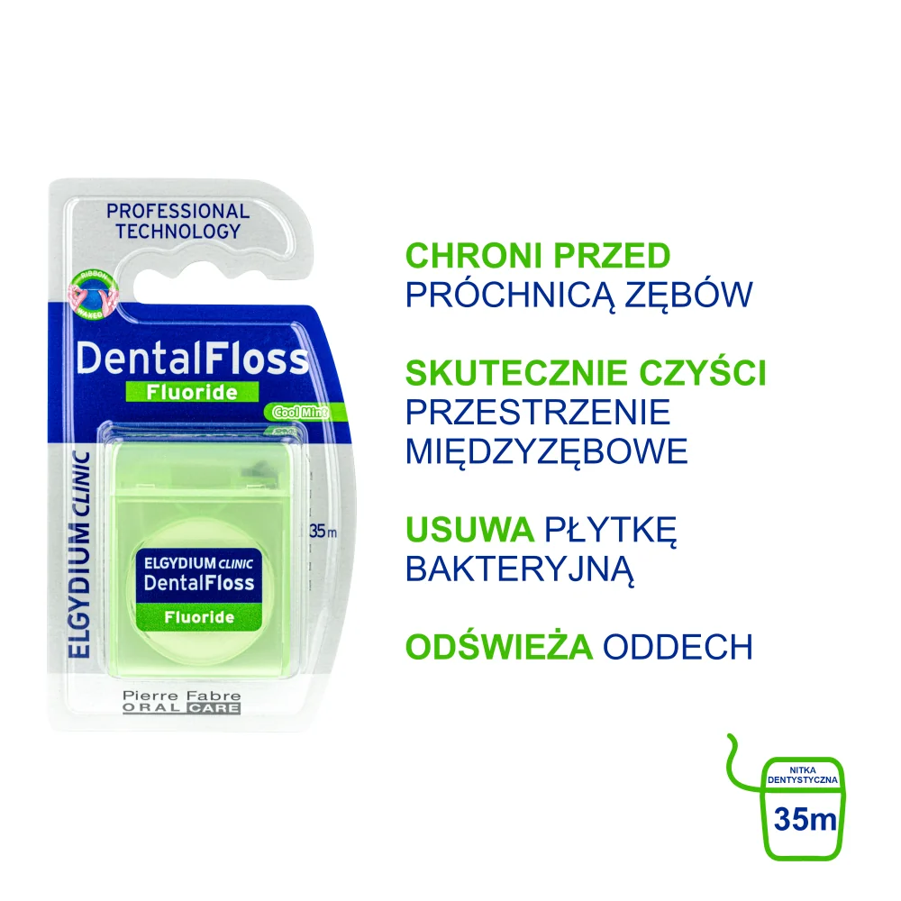Elgydium Clinic nić dentystyczna z fluorem, 1 sztuka