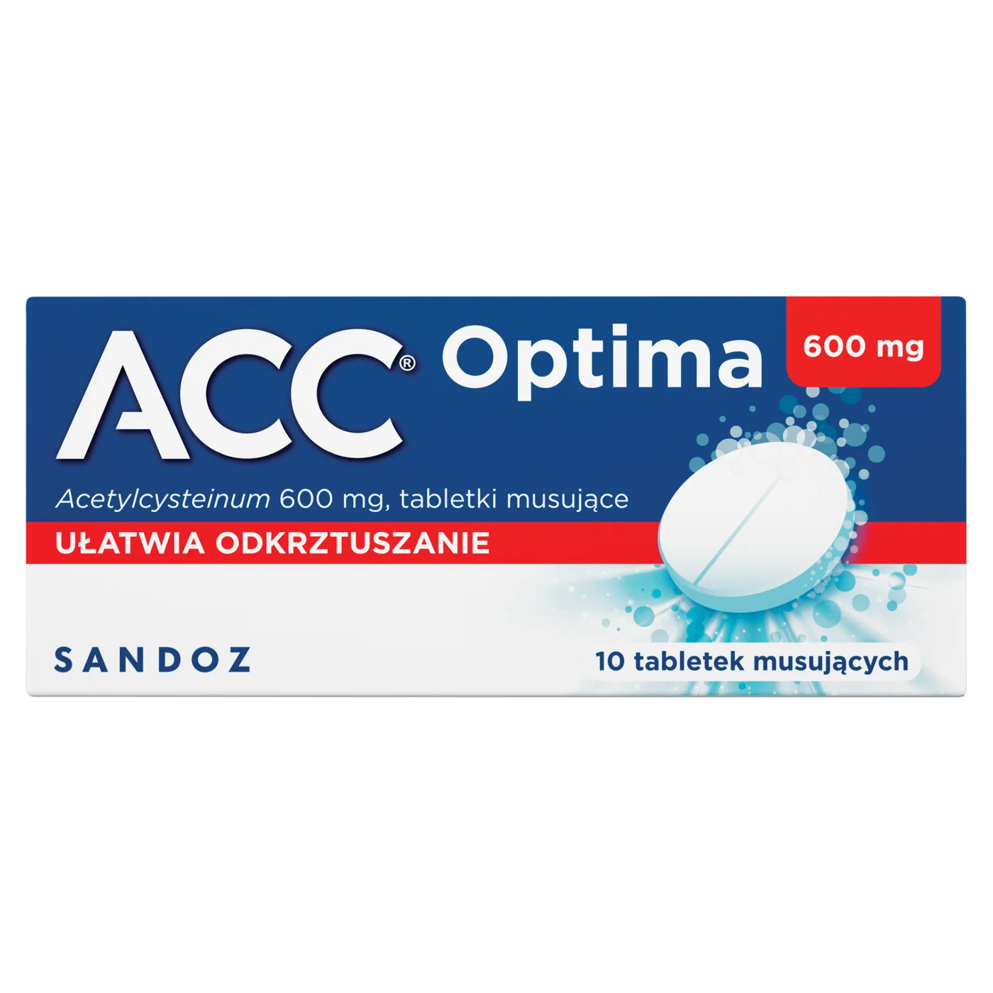 ACC Optima 600 mg, 10 tabletek musujących