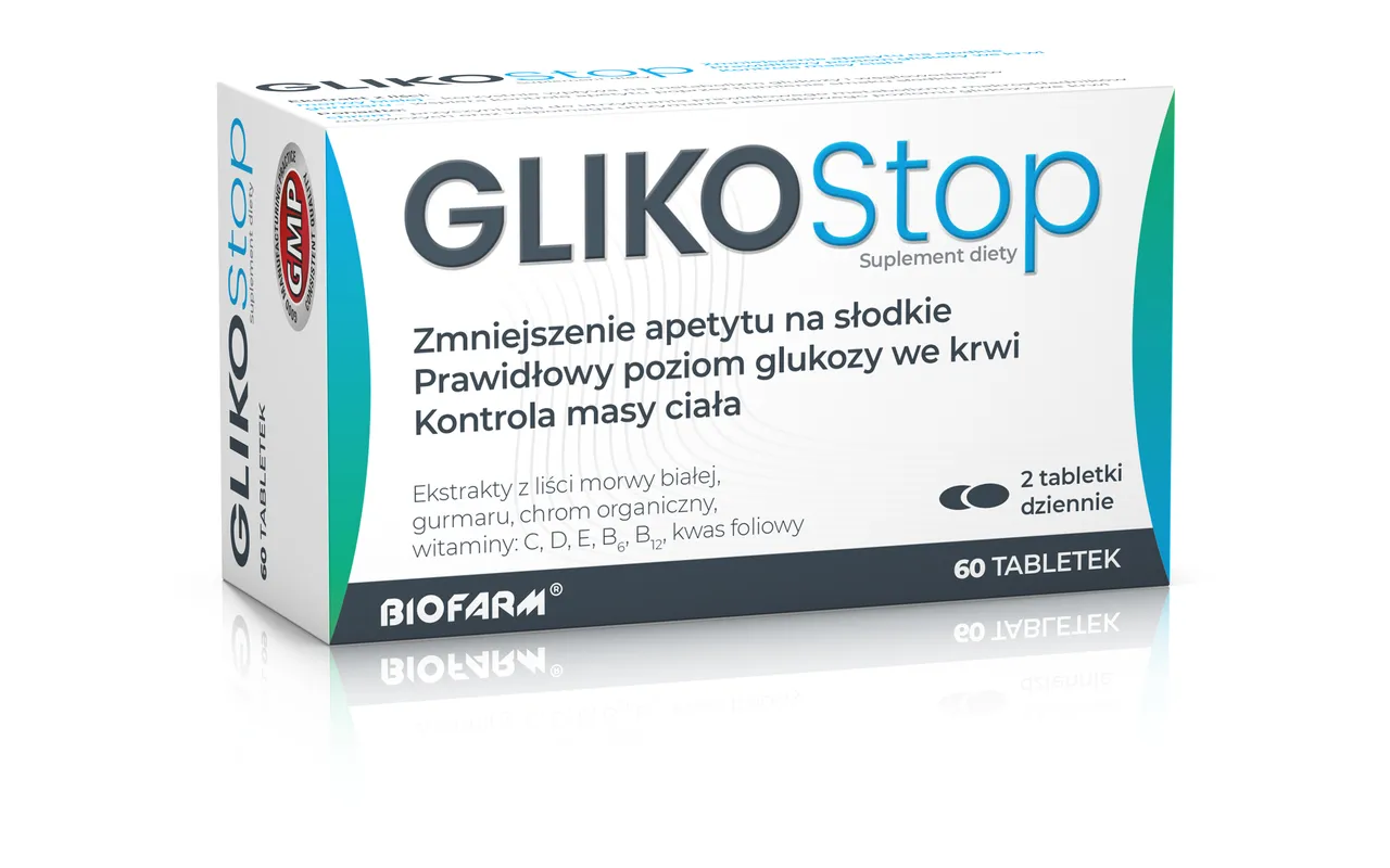 Glikostop, suplement diety, 60 tabletek