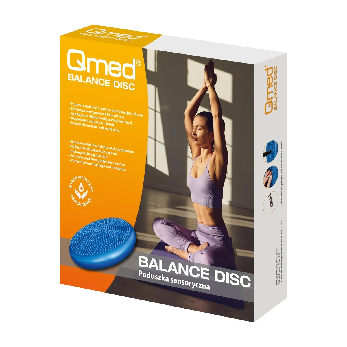 Qmed Balance Disc poduszka sensoryczna z wypustkami niebieska, 1 szt. 
