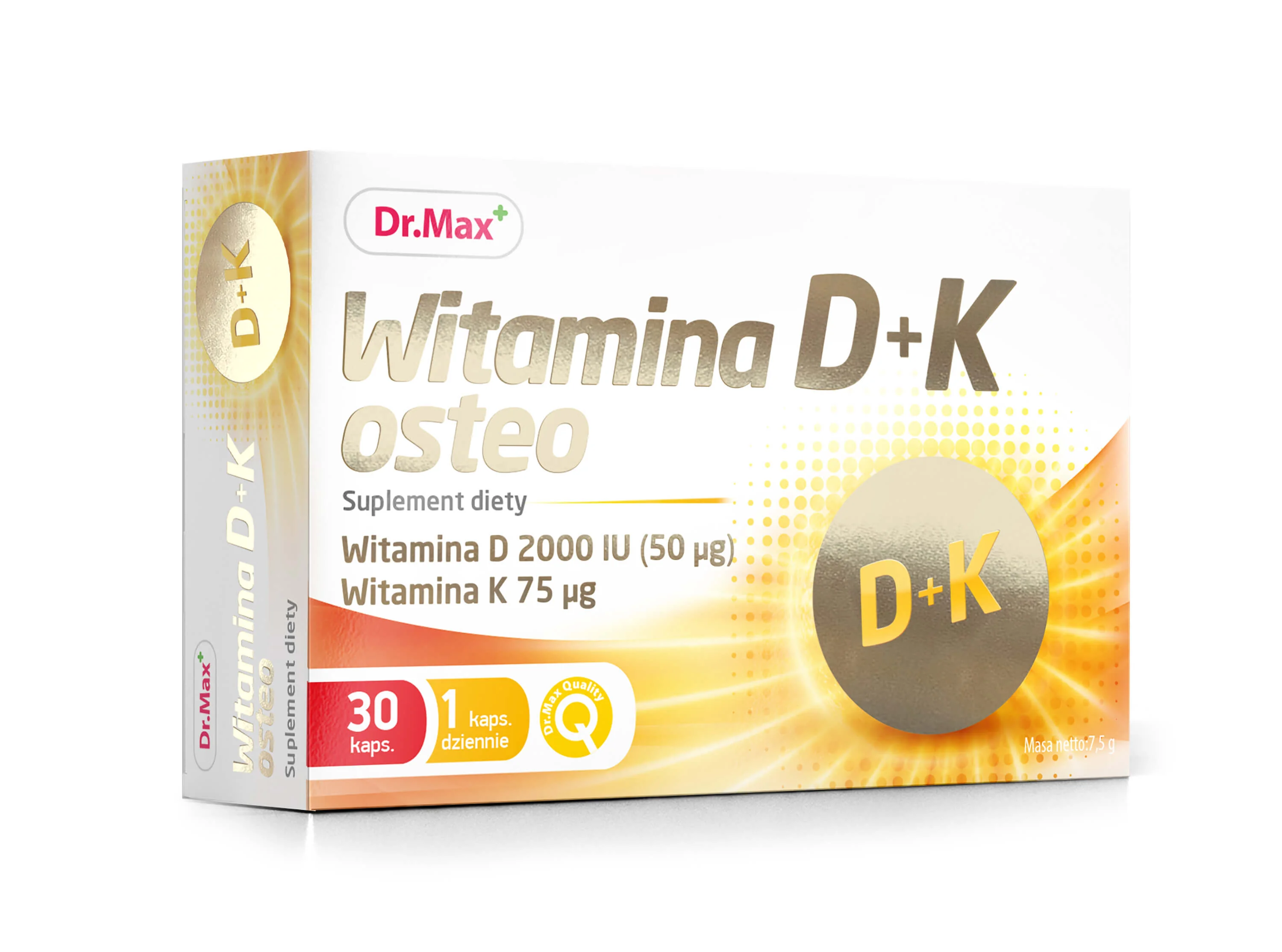 Witamina D+K Osteo Dr. Max, suplement diety,  30 kapsułek 