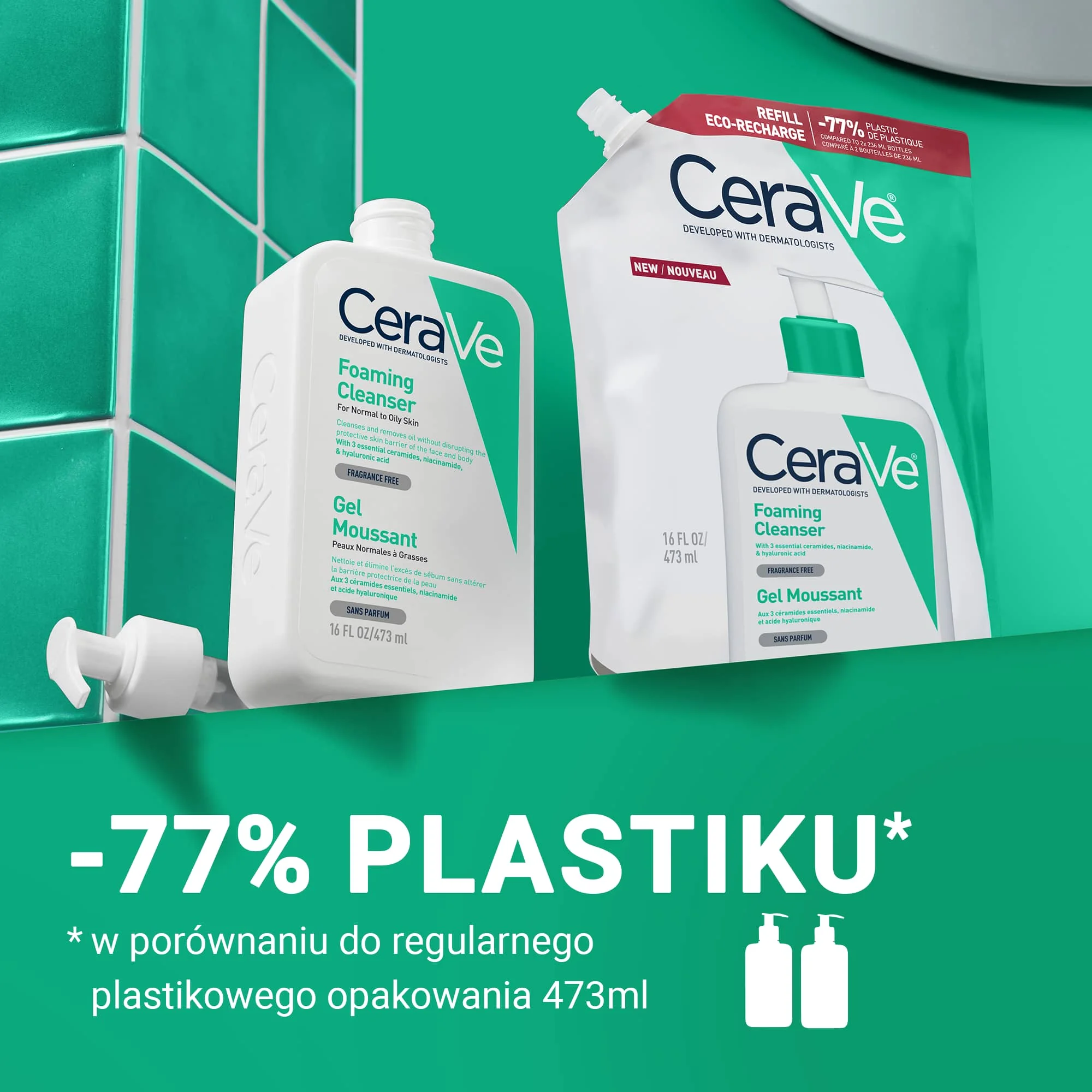 CeraVe oczyszczający żel do mycia, refill, 473 ml