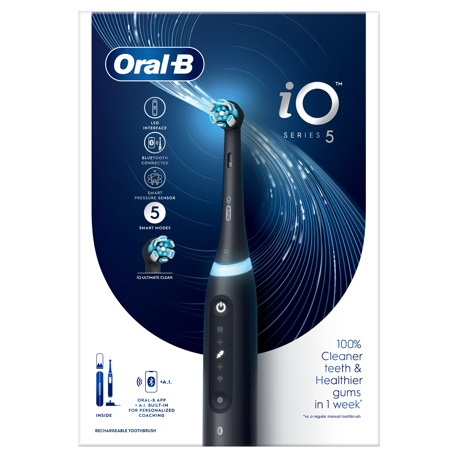 Oral-B iO Series 5 Matte Black szczoteczka elektryczna do zębów, 1 szt.