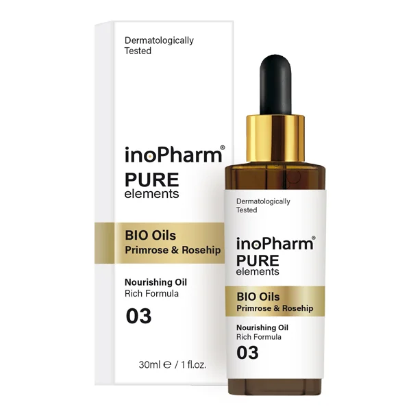 inoPharm Pure Elements Bio Oils Wiesiołek & Dzika róża serum do twarzy, 30 ml