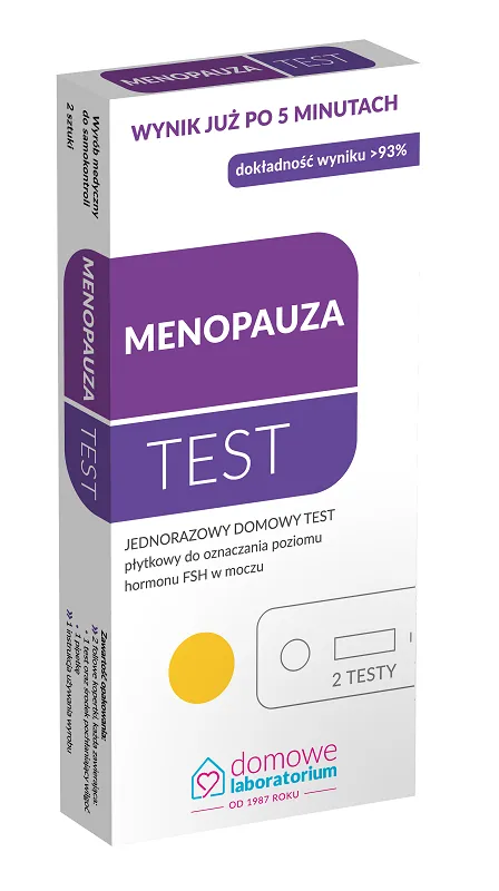 Menopauza, test płytkowy do oznaczenia poziomu hormonu FSH, 2 sztuki