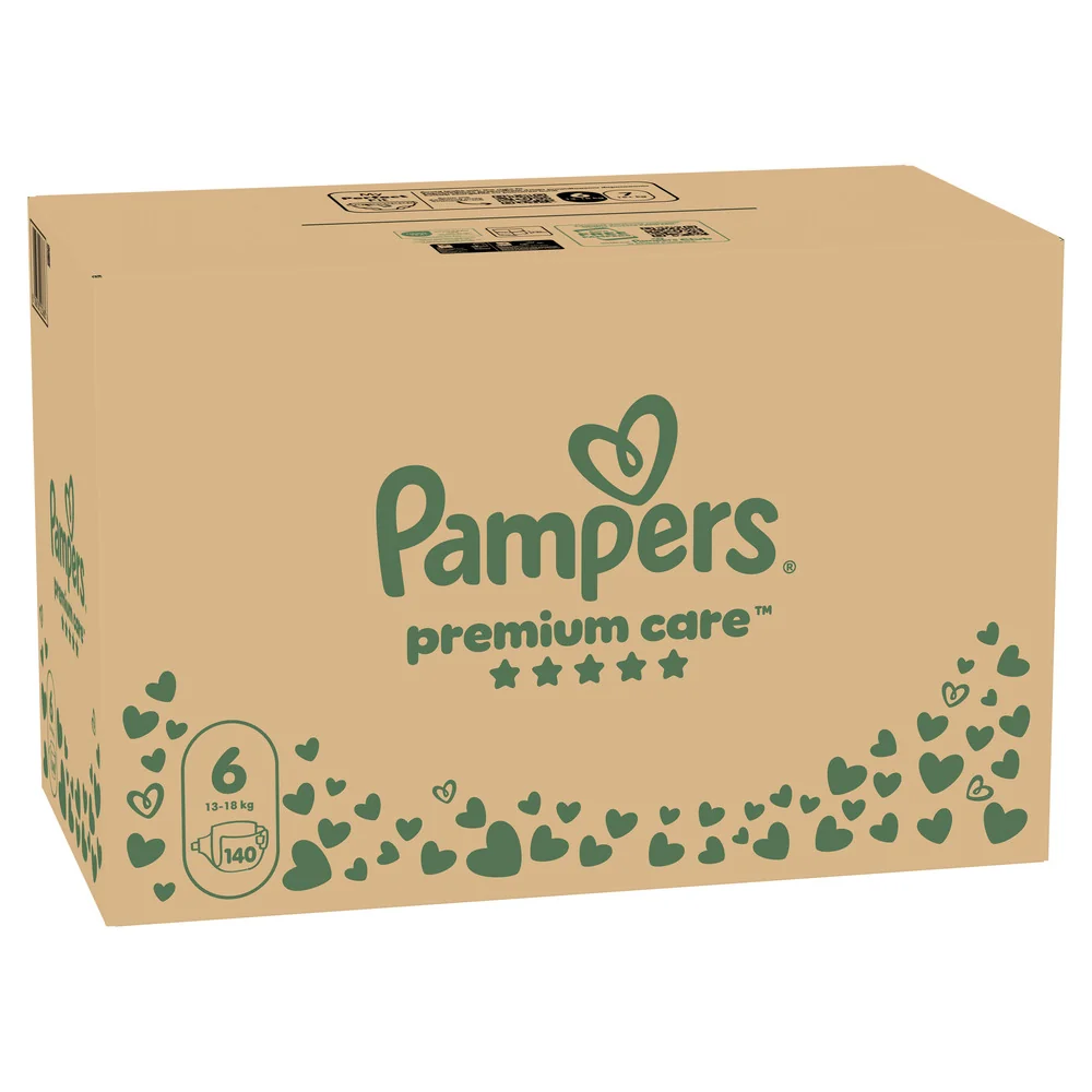 Pampers Premium Care 6 pieluchy, rozmiar 6, 13-18 kg, 140 sztuk