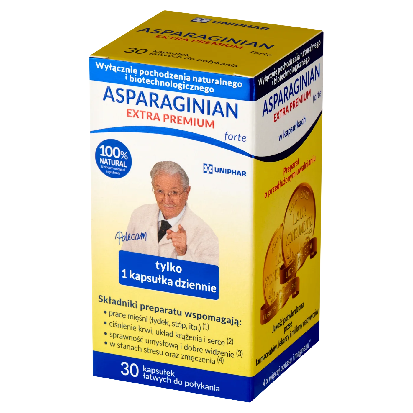 Asparaginian Extra Premium Forte suplement diety, 30 kapsułek