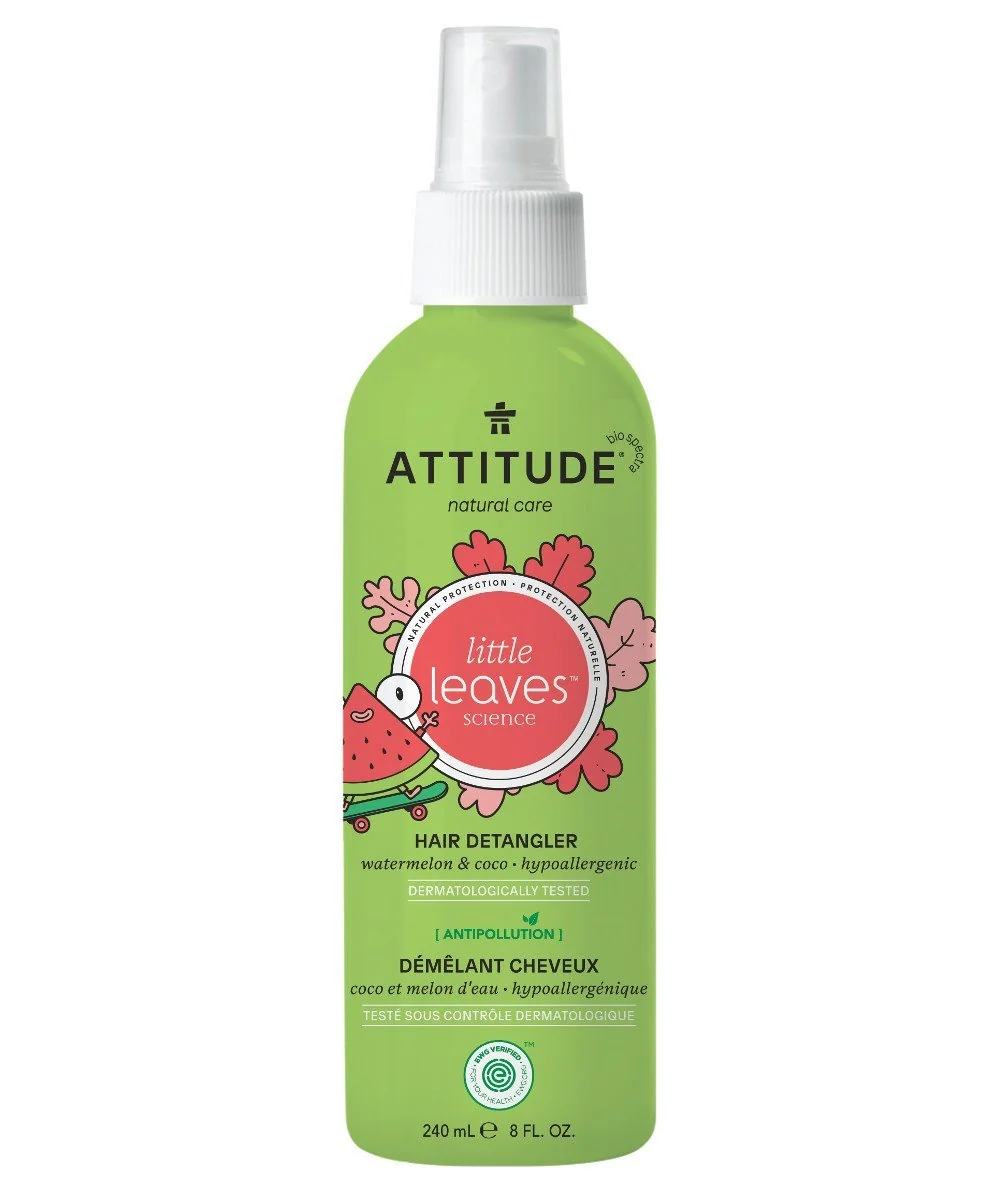 Attitude Little Leaves spray ułatwiający rozczesywanie włosów dla dzieci Arbuz i Kokos, 240 ml