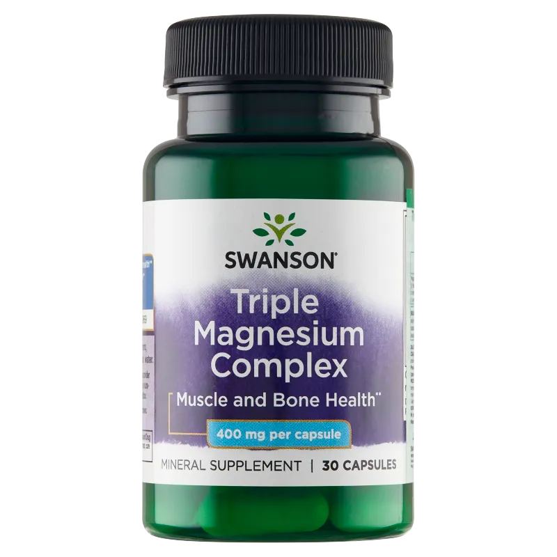 Swanson Triple Magnesium Complex, suplement diety, 30 kapsułek