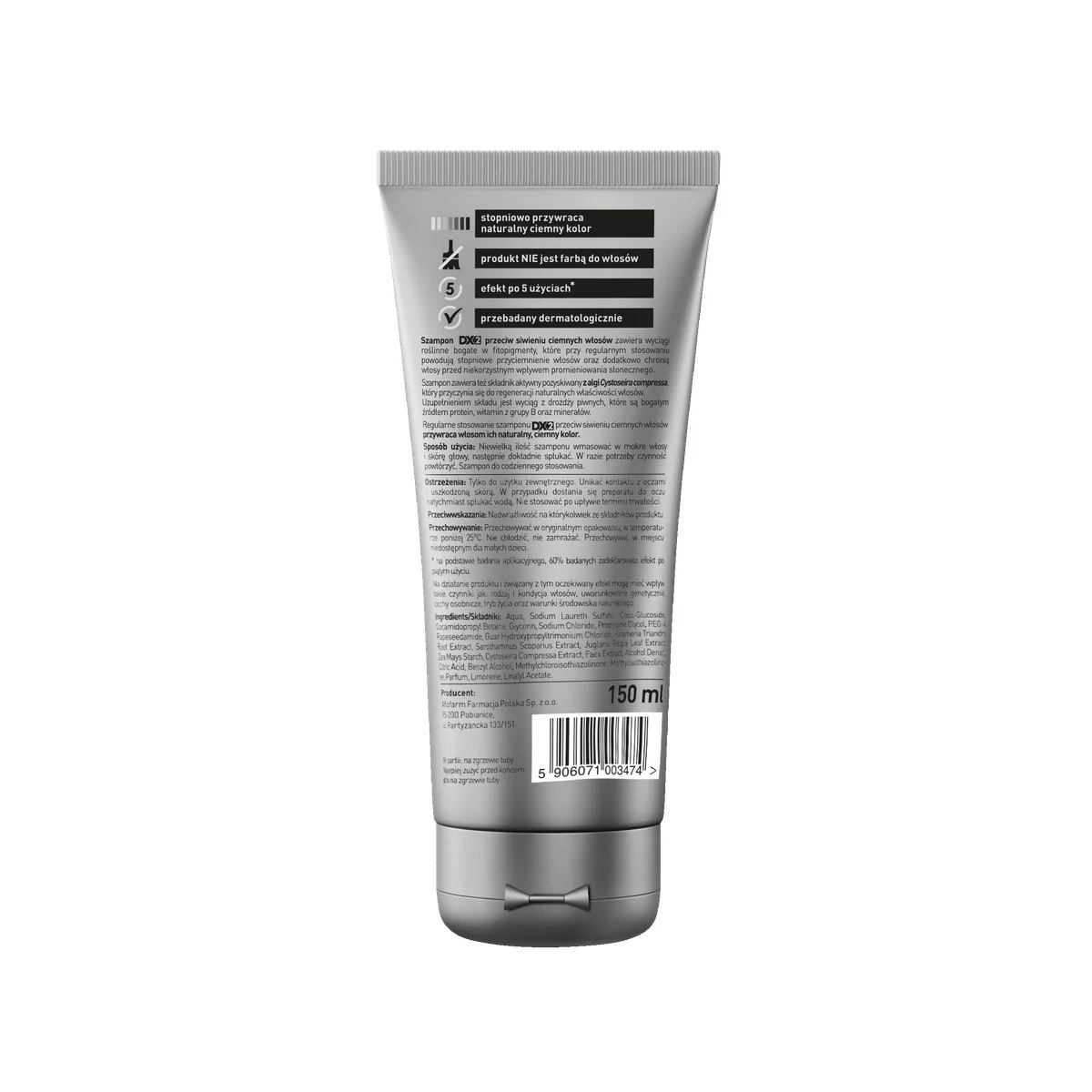 DX2 szampon przeciw siwieniu ciemnych włosów, 150 ml