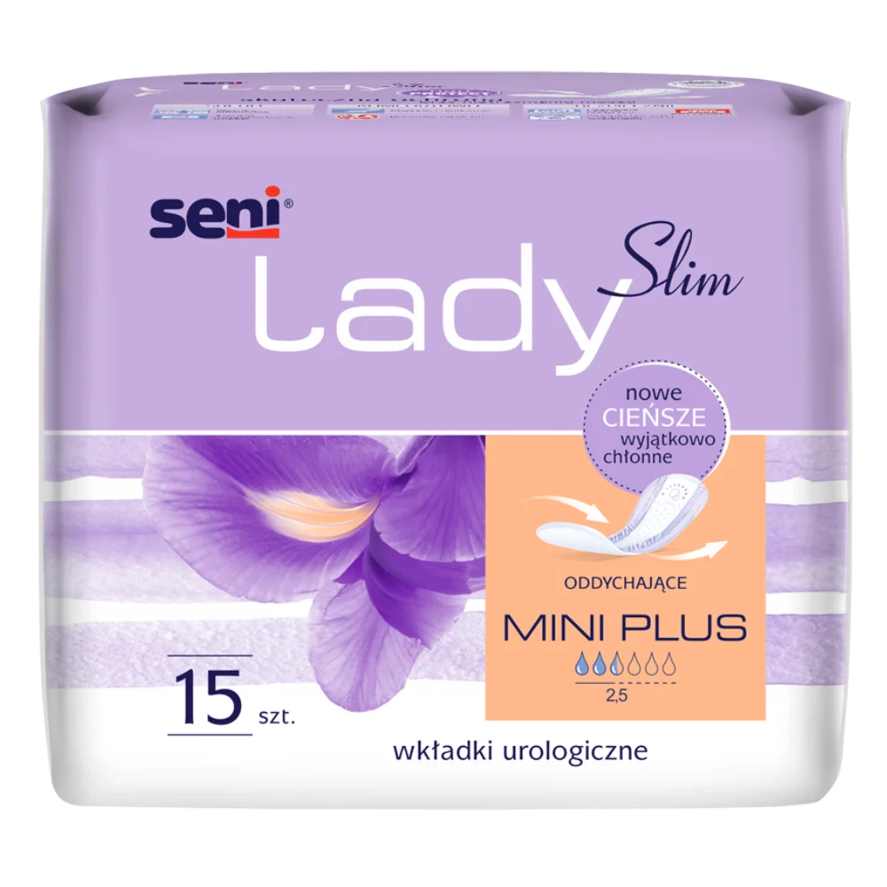 Seni Lady Slim Mini Plus wkładki urologiczne, 15 sztuk