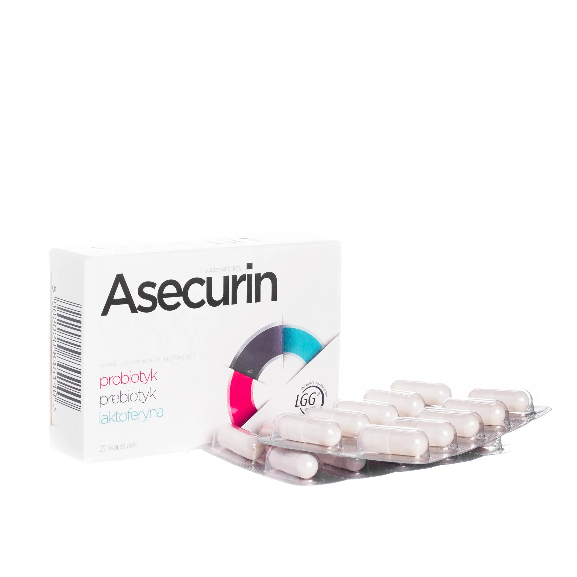 Asecurin, suplement diety, 20 kapsułek 
