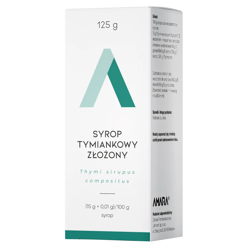 Amara Syrop tymiankowy złożony (15 g + 0,01 g)/100 g syrop, 125 g