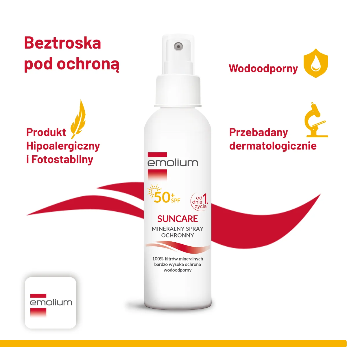 Emolium Suncare mineralny spray ochronny SPF 50+, 100 ml