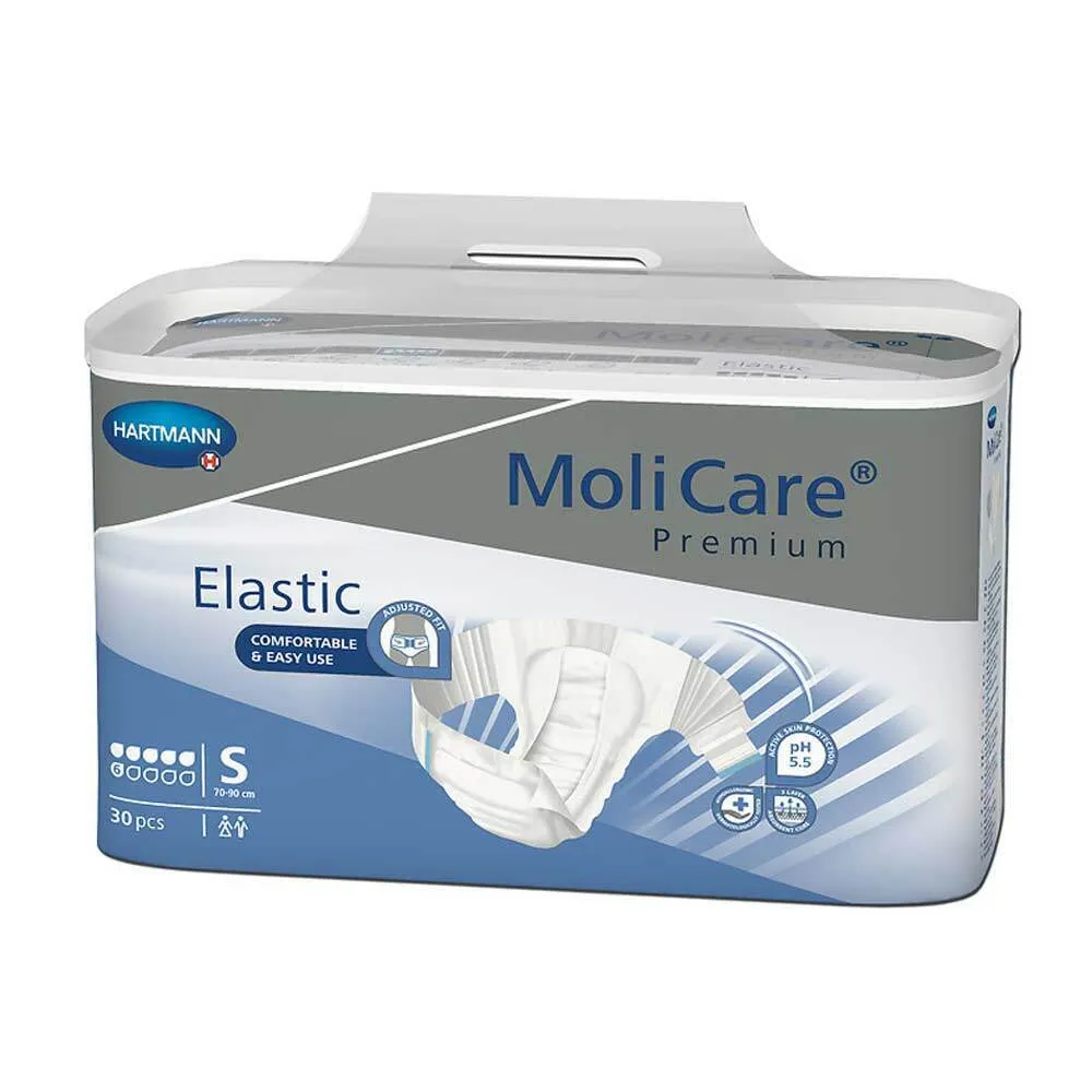 MoliCare Premium Elastic 6 kropli, pieluchomajtki, rozmiar S, 30 sztuk