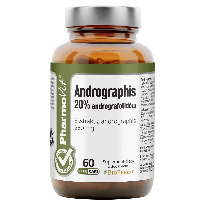 Pharmovit Andrographis 20% andrografolidów suplement diety, 60 kapsułek