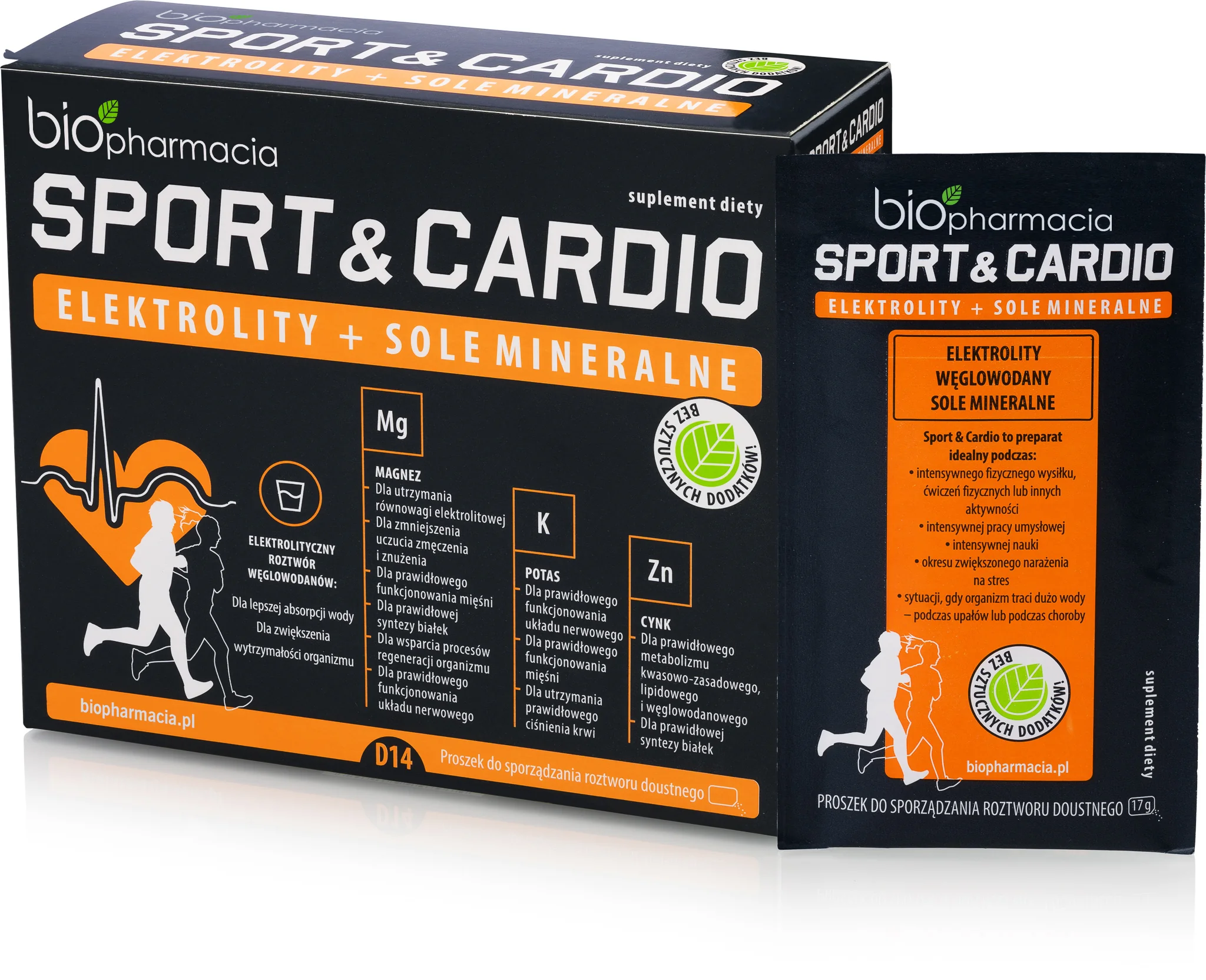 Biofarmacja Sport & Cardio elektrolity i sole mineralne 14 saszetek