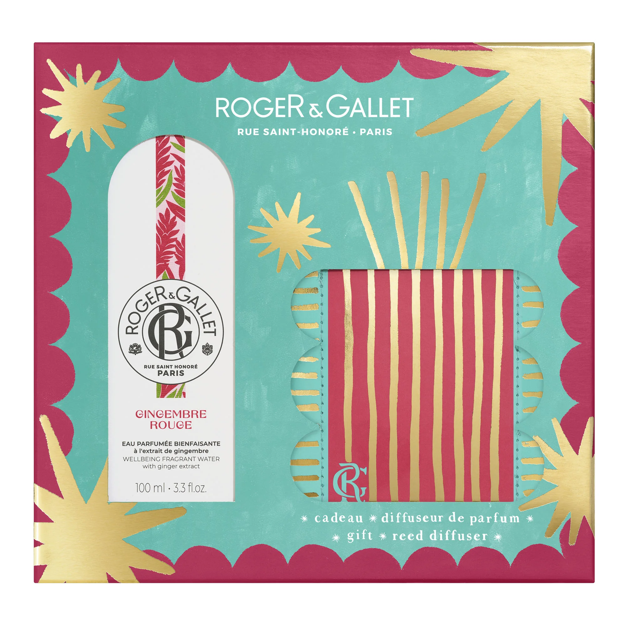 Roger & Gallet Zestaw woda Gingembre Rouge, 100 ml + dyfuzor zapachowy