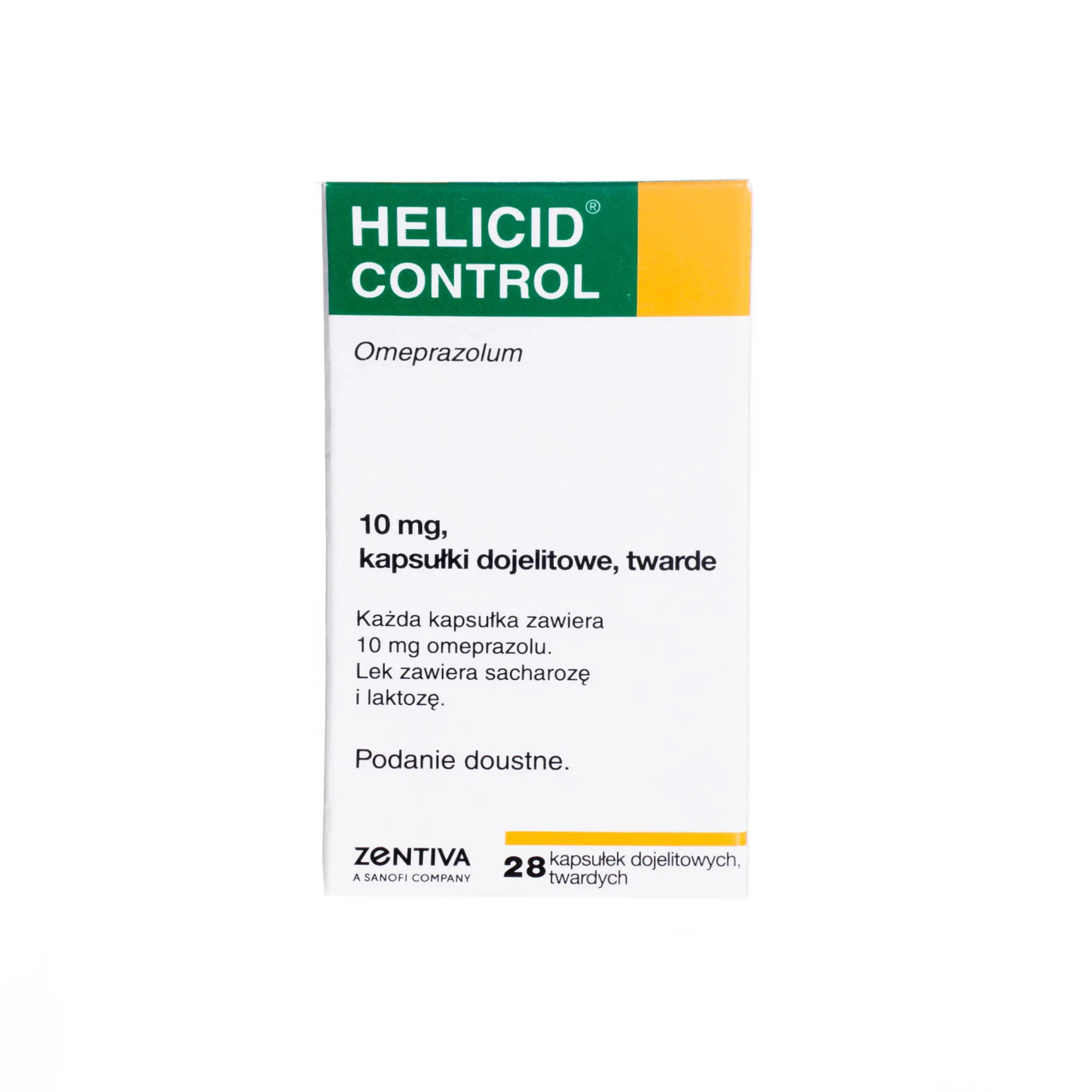 Helicid Control 10 mg - kapsułki dojelitowe do krótkotrwałego leczenia objawów refluksu żołądkowo-przełykowego, 28 kapsułek twardych 