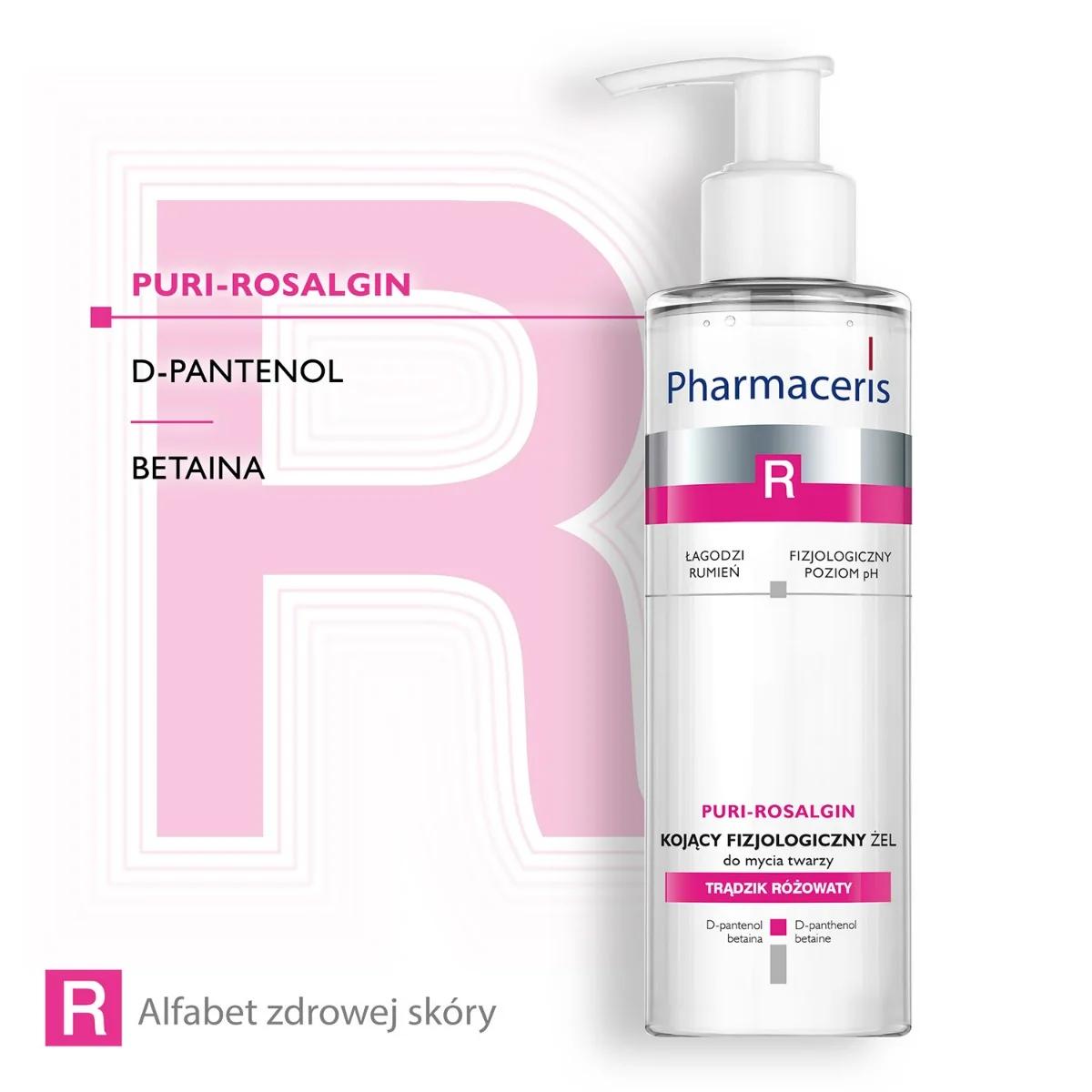 Pharmaceris R Puri-Rosalgin kojący fizjologiczny żel do mycia twarzy i okolic oczu, 190 ml