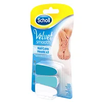 Scholl Velvet, 3 wymienne nasadki do elektronicznego systemu pielęgnacji paznokci