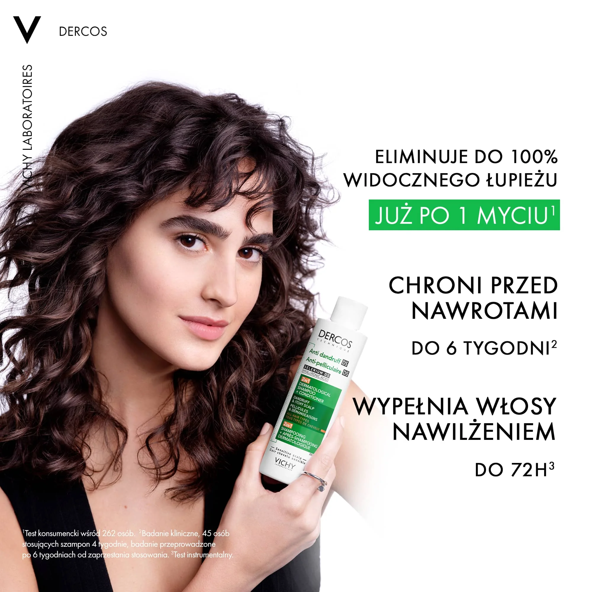 VICHY DERCOS Szampon Przeciwłupieżowy z odżywką 2w1, 200ml