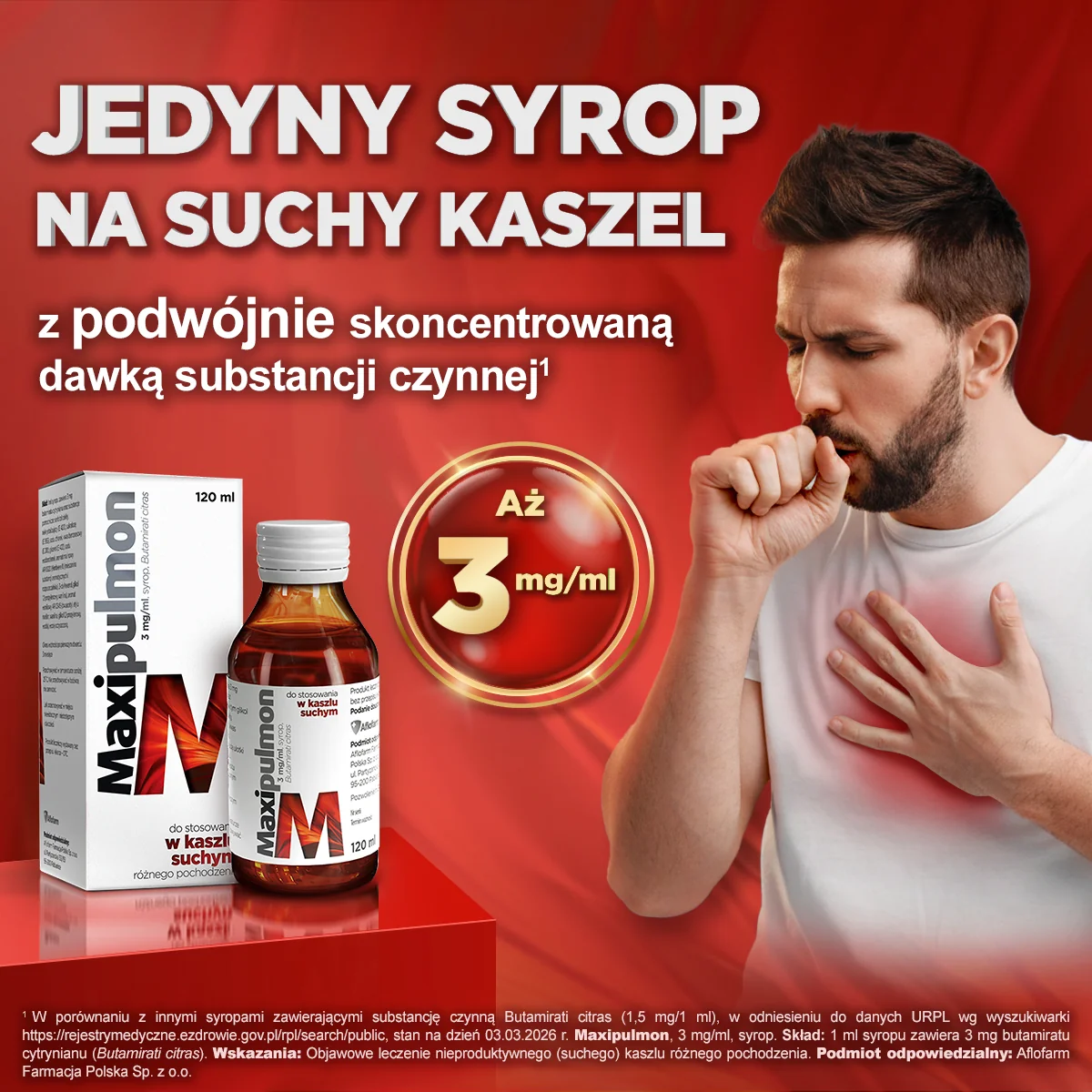 Maxipulmon 3 mg/ml, syrop, 120 ml