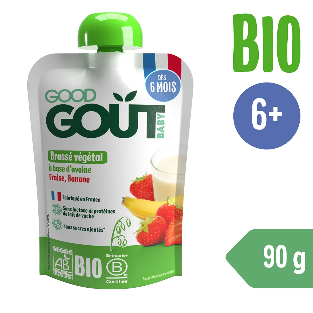 Good Gout BIO deser owsiany z truskawkami i bananem, 90 g