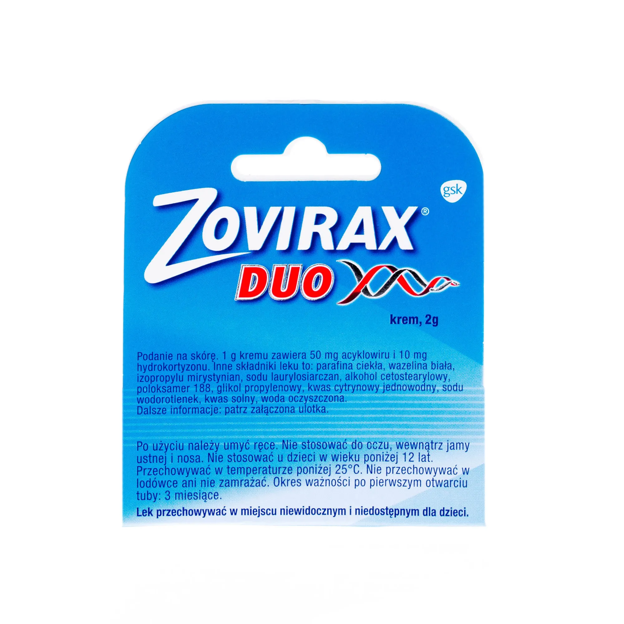 Zovirax DUO, (50 mg 10 mg )/g krem, 2 g 